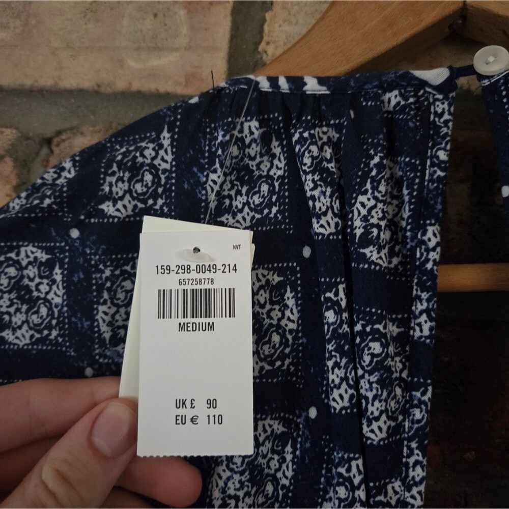 Abercrombie And Fitch Angel Sleeve O Ring Cut Out Blue Maxi Long Dress Sz Medium - Picture 6 of 6